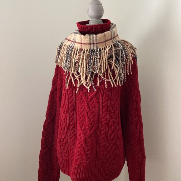 Burberry Happy Scarf Double Fringe Nova Check Lambswool Extra Long - Picture 14 of 15